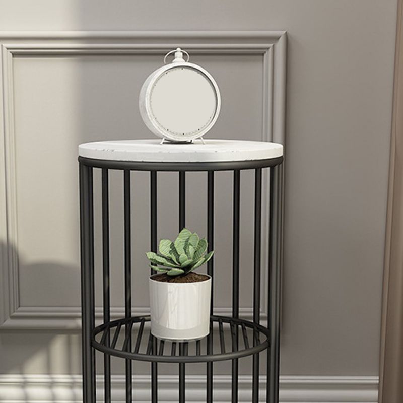 21.65" Tall Metal Glam Nightstand Open Storage Bedside Cabinet with Shelves