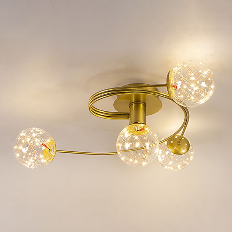 Contemporáneos de la esfera de la esfera de al ras Luces de montaje de altura de vidrio en oro