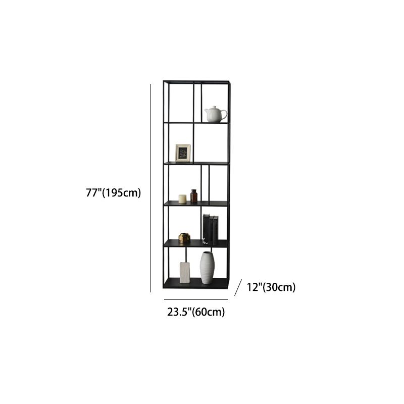 Modern Style Bookcase Open Back Metal Bookshelf for Home Office