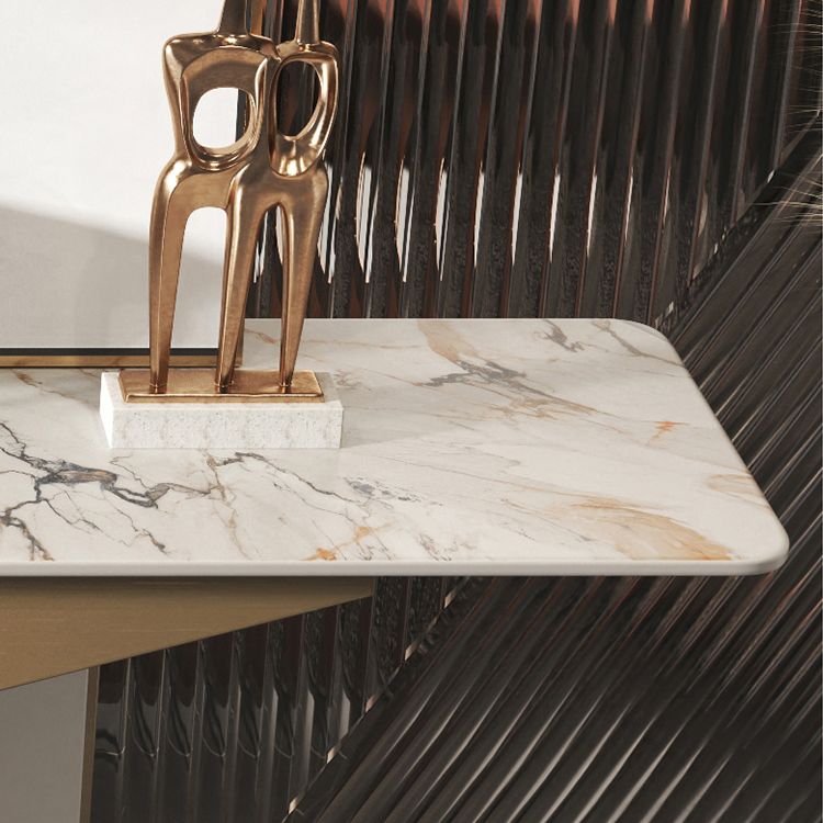 Stone Console Table Modern Rectangular Accent Table , 33.46" Tall