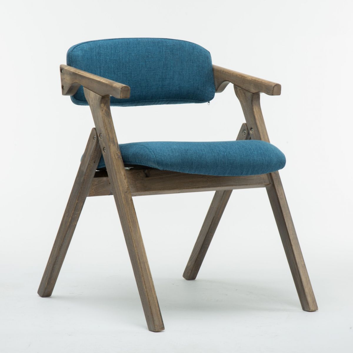 Silla lateral plegable de cuero moderna, silla de comedor con respaldo abierto y acabado mate
