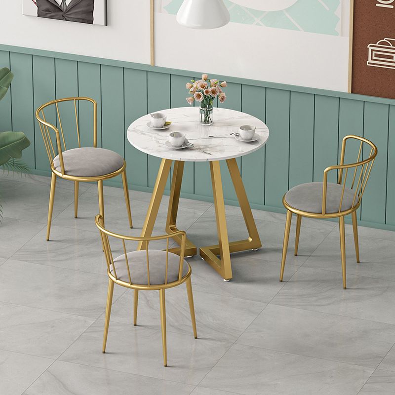 Glam Stone Dining Set Round 1/2/3/4/5 Pieces Dining Set for Home Use