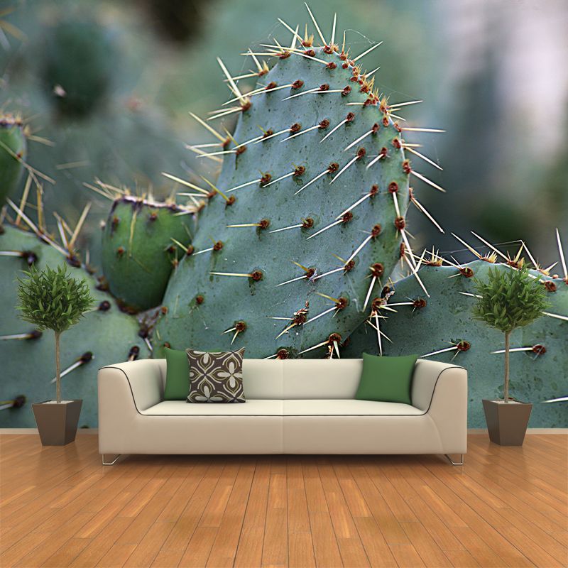 Cactus Plant Wall Mural Contemporary Home Decor for Sitting Room, Water Resistant