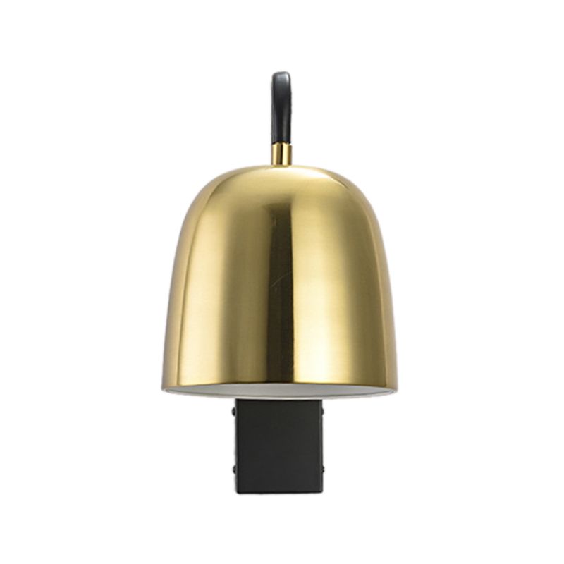 Contemporary Dome Metal 1 Light Wall Mounted Lights in Black and Gold