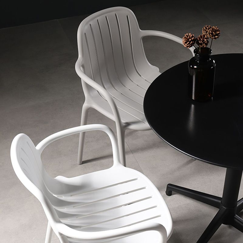 Contemporary Style Dining Chair Kitchen Dining Arm Side Chair with Plastic Legs