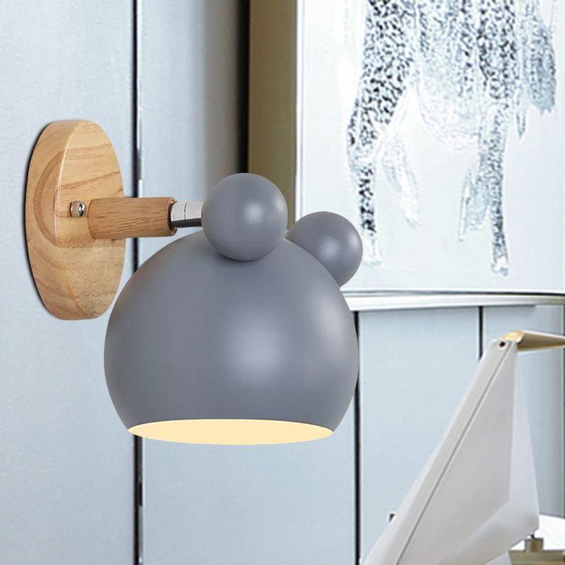 Modern Style Cartoon Animal Sconce Wall Light Metal 1 Light Wall Lamp for Child Bedroom