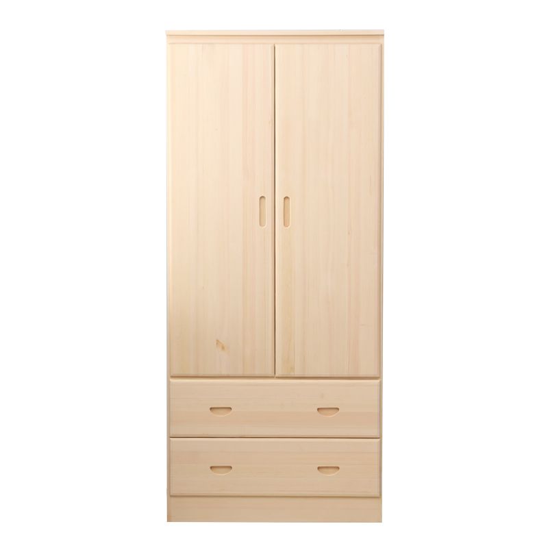 Pine Kid's Wardrobe Contemporary Kids Closet with Lower Storage Drawers