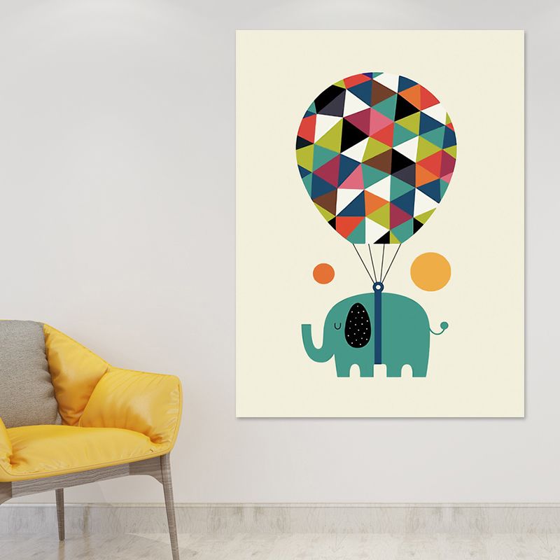 Textured Dark Color Art Print Simplicity Animal Silhouette Wrapped Canvas for Parlor