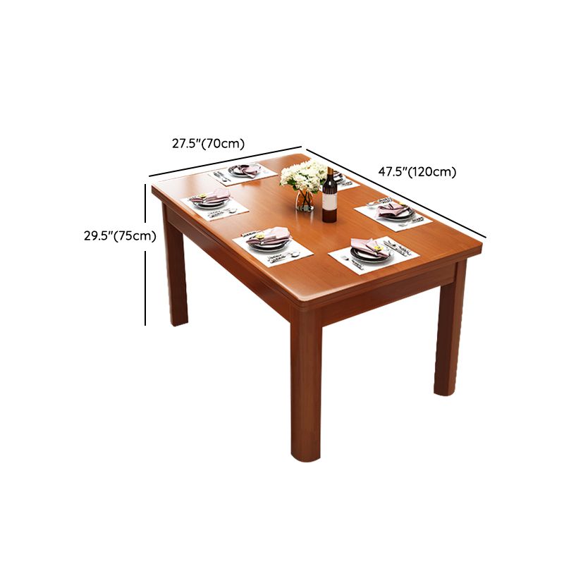 Modern Standard Height Furniture 7 Pcs Solid Wood Rectangle Dinette Table with Chair