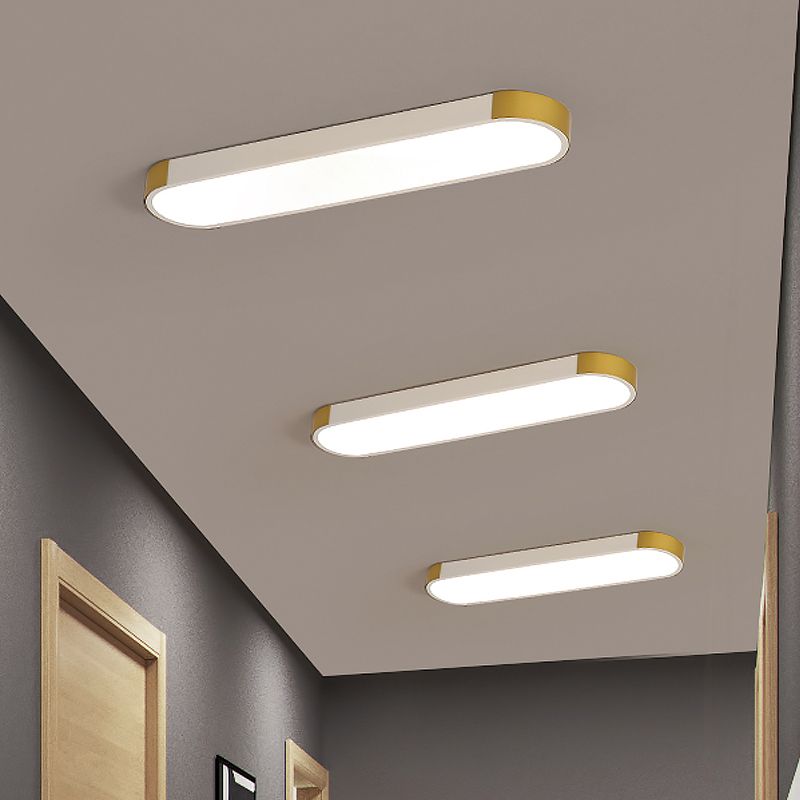 Minimalistische LED-inbouwlamp met metalen kap Wit en goud/zwart en goud Slanke rechthoekige inbouwlamp