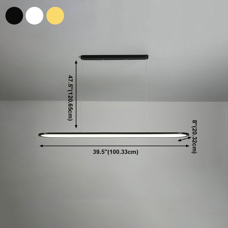 Ovaal eenvoud eiland hanger minimalistisch eetkamer metalen led 1-licht eilandlicht
