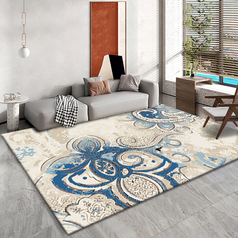 Bohemian Living Room Area Carpet American Pattern Polyester Area Rug Stain Resistant Rug