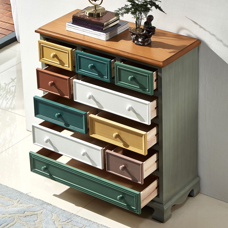 Coastal Storage Chest Dresser Solid Wood Dresser with 4/8/10/12 Drawers