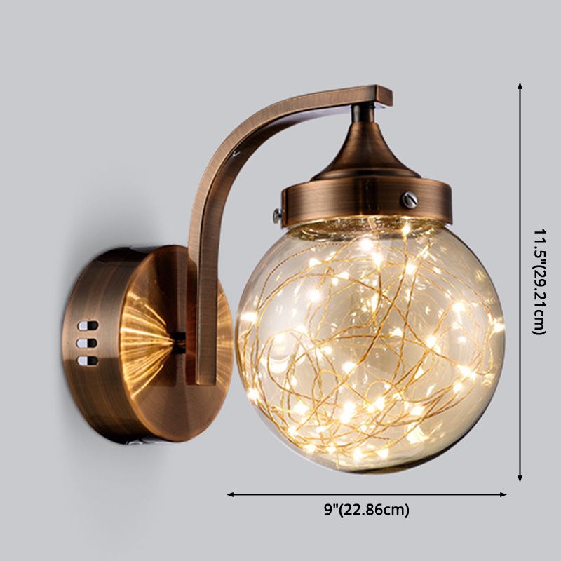 Creative Wall Sconce Spherical Shape Creative Star Lamp Warm Light for Bedroom
