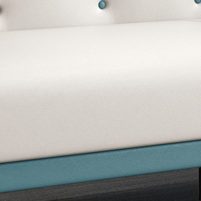 Tufted Flared Arm Sofa Contemporary Faux Leather Stain Resistant Sofa