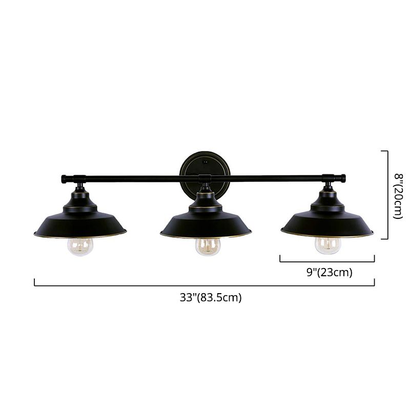 Eisen lineare Waschtischwandleuchten 3 Köpfe Waschtischspiegelleuchten im Schleimschatten