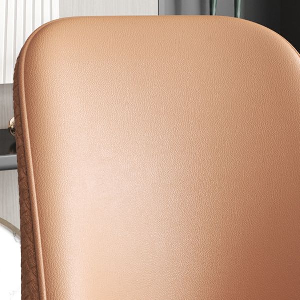 Faux Leather Modern Dining Chairs Parsons Arm Chair for Dining Room