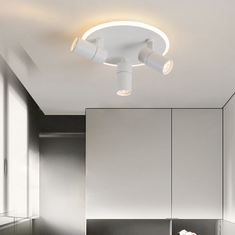 Plafonnier LED moderne en métal blanc, luminaire monté au plafond, pour porche