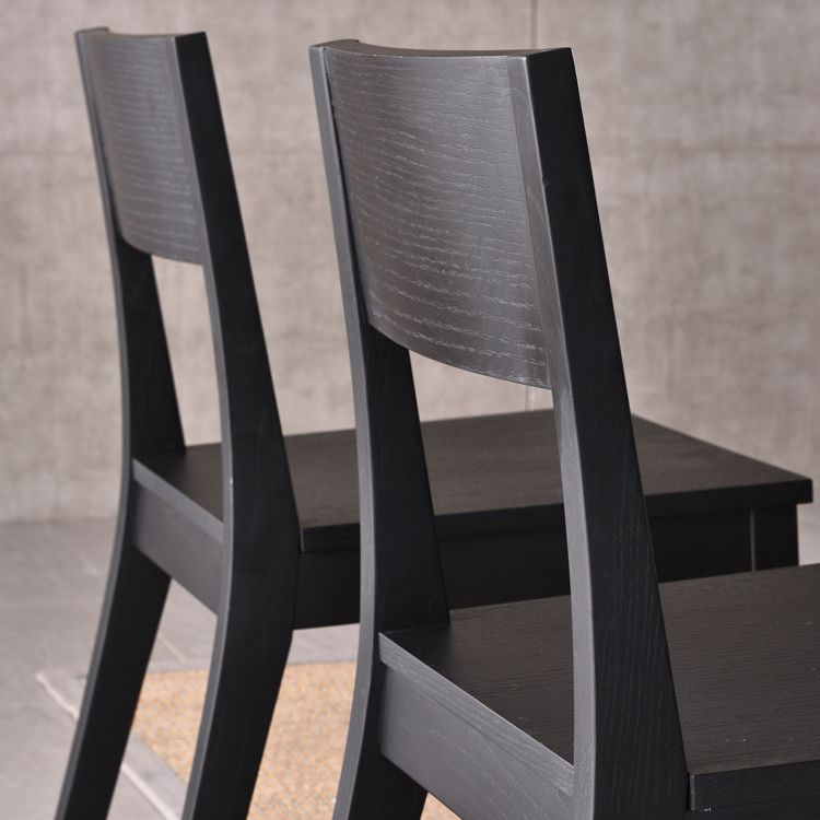 Modern Armless Backrest Wood Chair with Ash Legs for Dining Room
