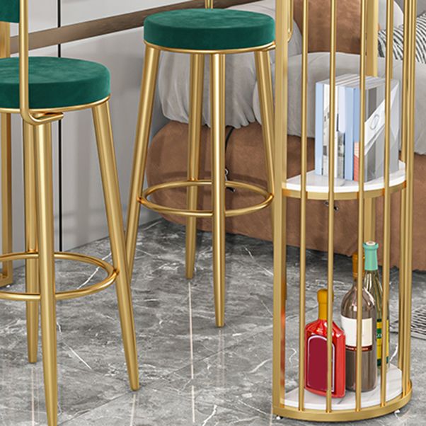 Glam Bistro Set 1/2/3 Pieces Stone Bar-Height Bar table with Upholstered Stools