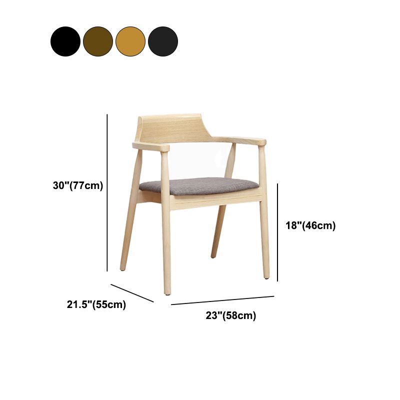 Arm Dining Chairs Contemporary Solid Wood Side Chairs for Dining Room