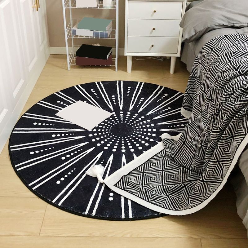 Indoor Rug Beige Polyester Area Rug Stain Resistant Rug for Bedroom