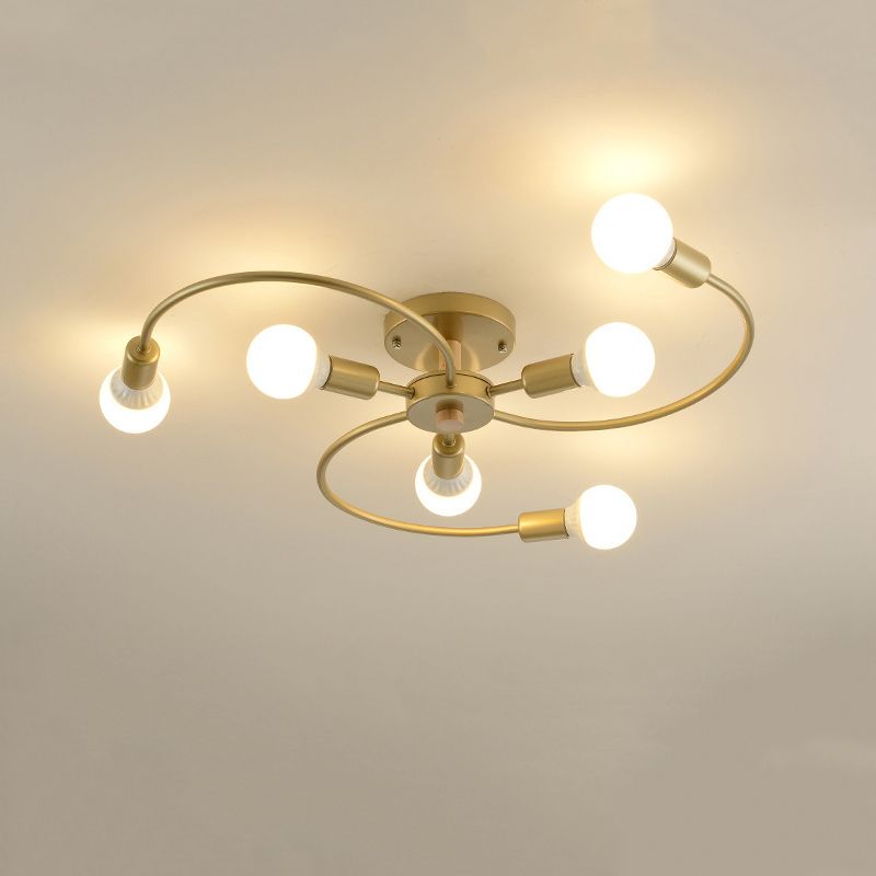 Industrial Ceiling Lamp Simple Metal Flush Mount Light Fixture for Bedroom