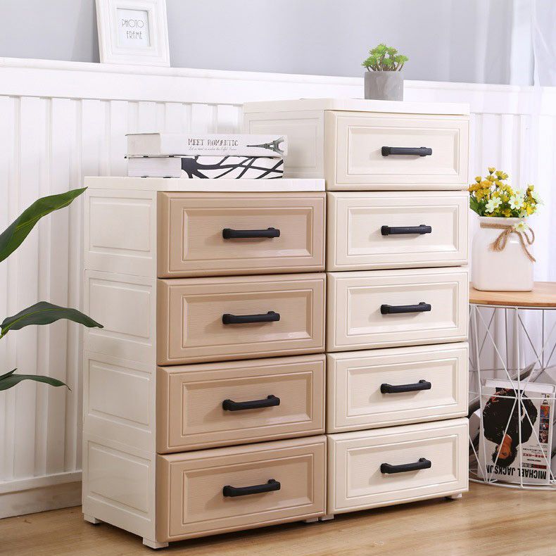 Contemporary 5-drawer Storage Cabinet Plastic Wardrobe Armoire