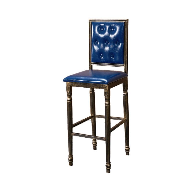 Distressed Bronze 29.5" H Barstool Industrial Indoor Tall Stool with Square Seat