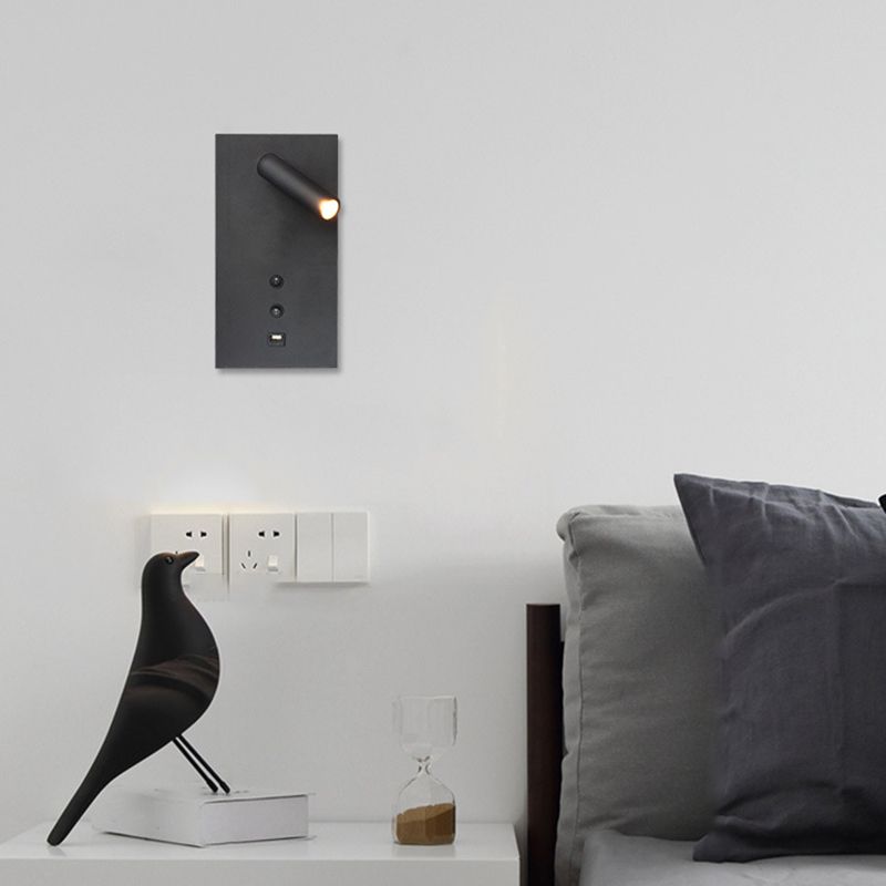 Style contemporain Rectangulaire mural métal métal 2 lumières de lecture de la lumière murale