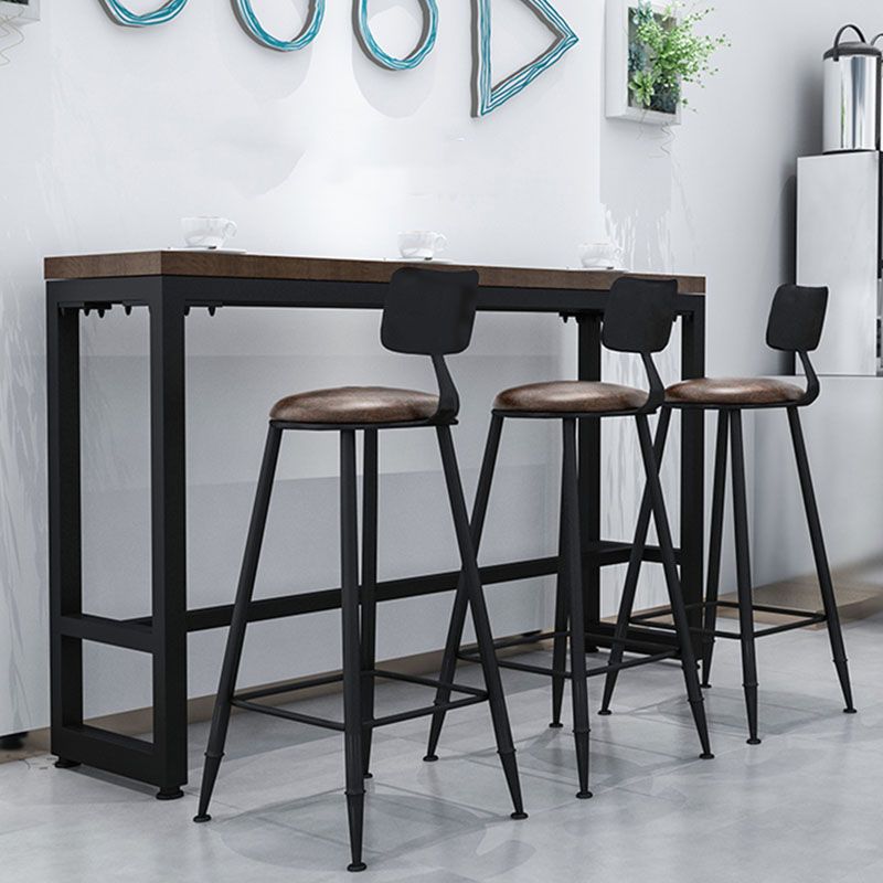 Industrial Low Back Coffee Shop Stool Matte Finish Iron Bar Stool