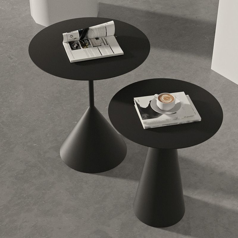 Mid-century Modern Style Round Metal Table with Pedestal Base Coffee Table