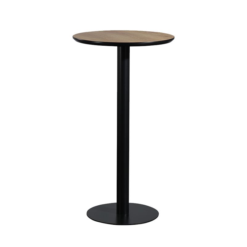 Contemporary Round Wood Top Bar Dining Table for Coffee Shop