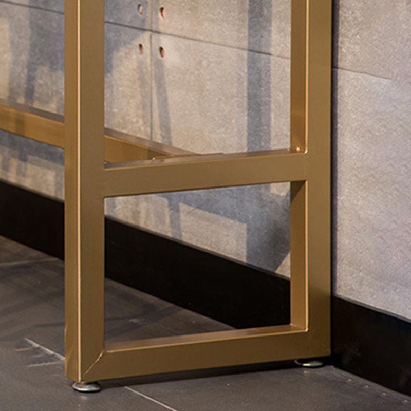 Modern Bar-height Table FauxMarble Top Bistro Bar Table with Metal Base