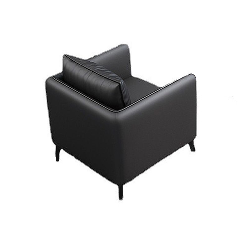 Standard Square Arm Leather Stain Resistant Sofa Couch with Pillows