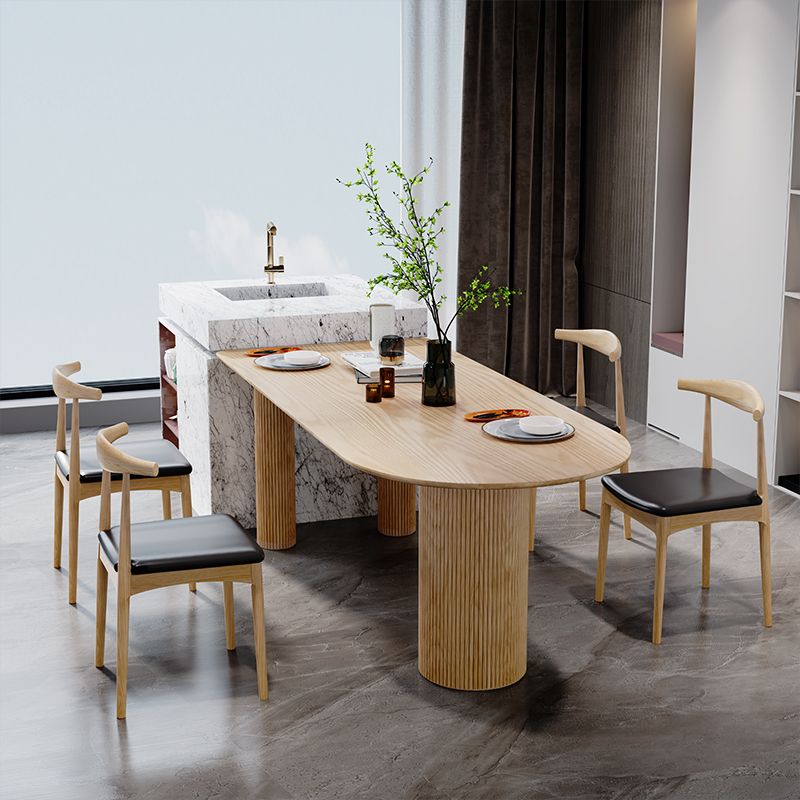 Freeform Solid Wood Dining Table Modern Furniture with Tripod Base for Office