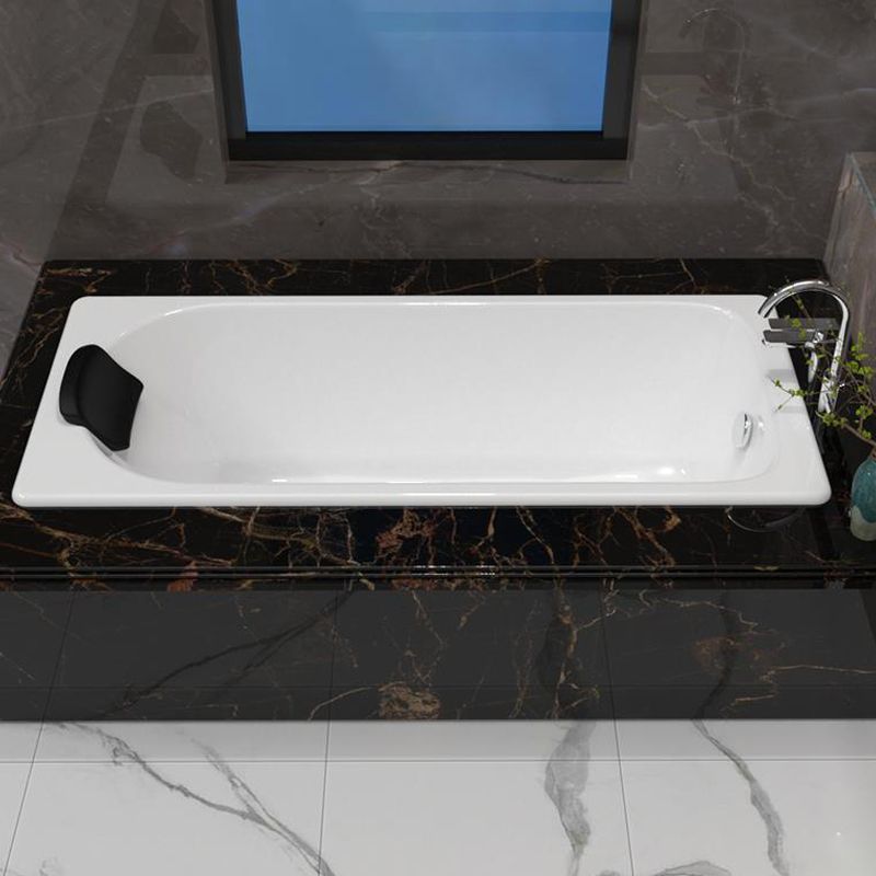 Soaking Freestanding Tub with Internal Drain Bathroom Acrylic White Bath Tub