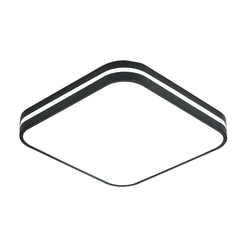 Lámpara empotrada cuadrada/rectangular negra, lámpara empotrada acrílica Led moderna en luz blanca, 16 "/19,5"/25,5 "de ancho