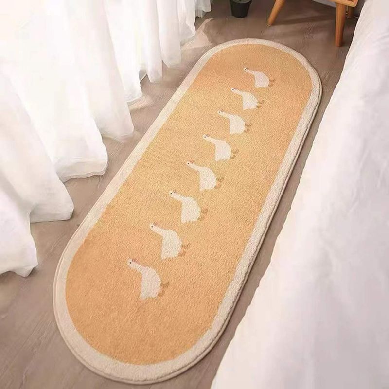 Beige Simple Rug Polyester Tulip Indoor Rug Non-Slip Backing Rug for Home Decor