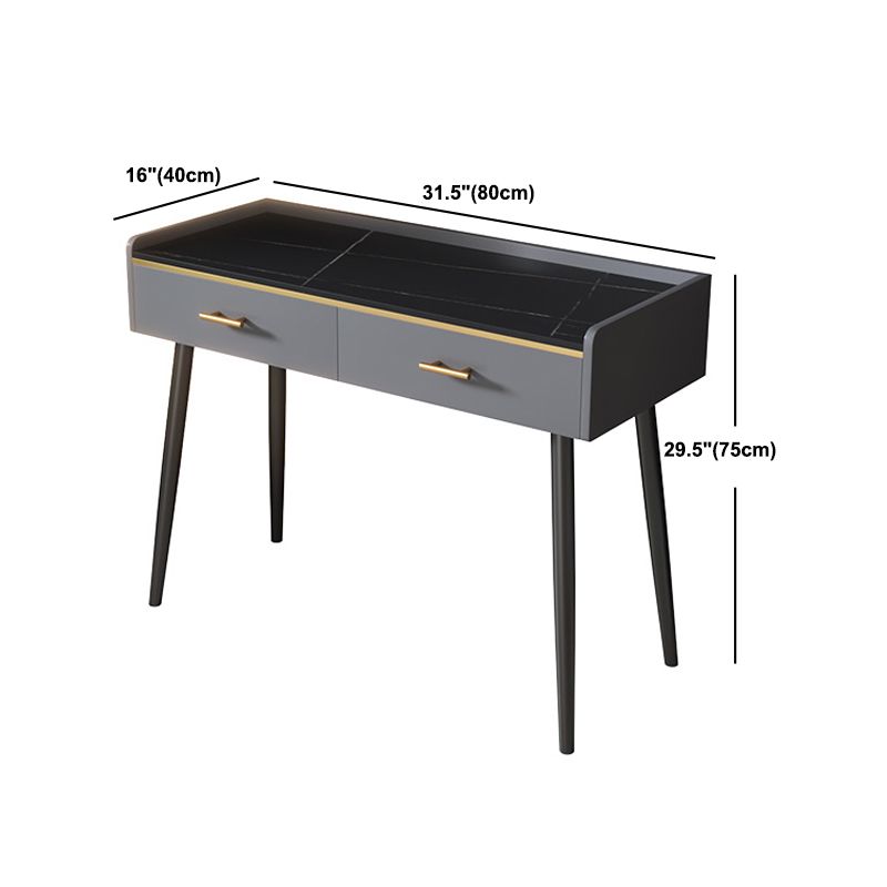 Grey Vanity Bedroom Stone Top Make-up Vanity with Storage Drawers