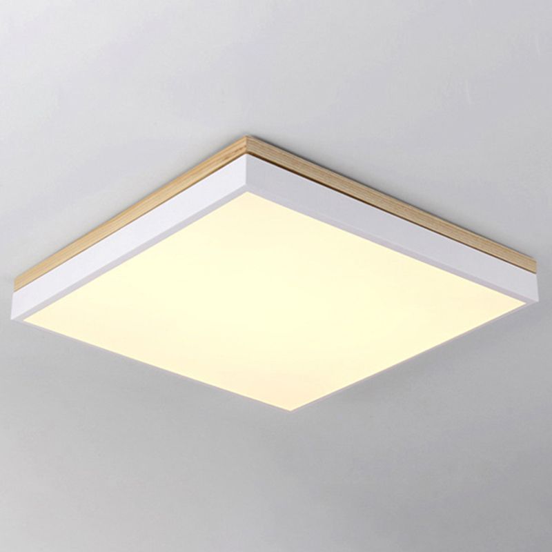 Plafonnier encastré carré en métal de style moderne, 1 tête, montage encastré mené