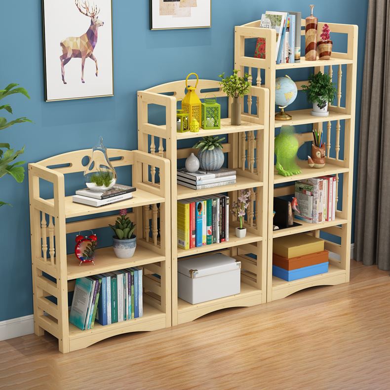 Etagere Vertical Modern Book Shelf Natural Wooden Shelf Bookcase for Study Room