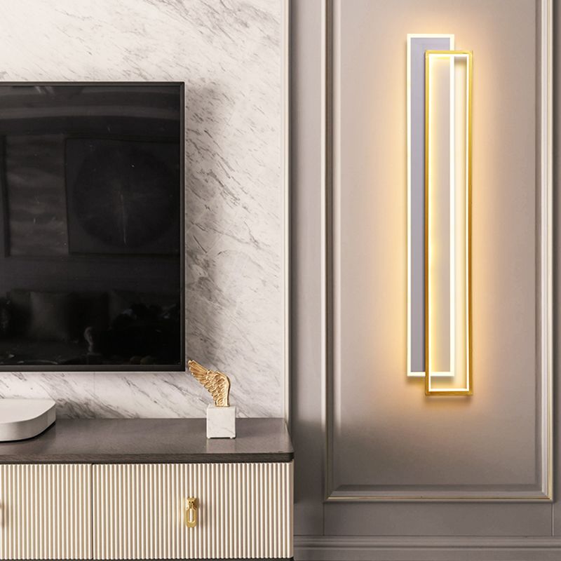 Metal Square Shape Wall Mount Lighting Modern Style 2-Lights Wall Mounted Light Fixture