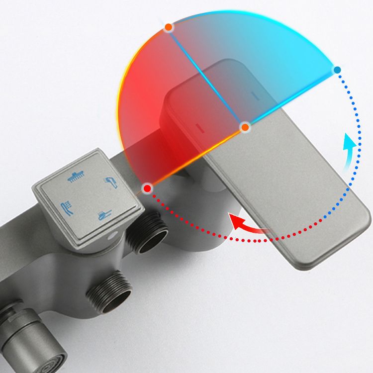 Shower System Square Adjustable Spray Pattern Massage Jet Shower System