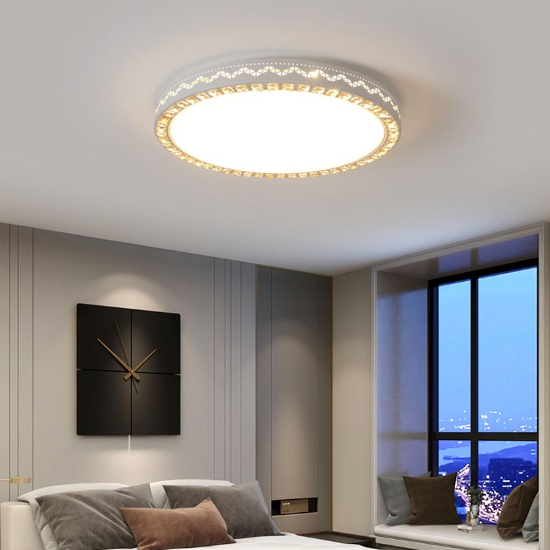 White Ceiling Light Fixture Modernism LED Flush Mount for Bedroom