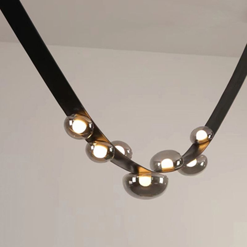 Modern Pendant Lighting Fixtures Glass 7 Lights Island Light Fixture for Dining Room