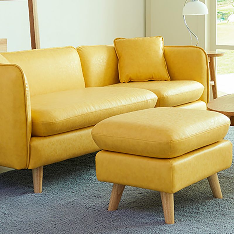 Tuxedo Arm Sofa Nordic 30.31" D x 25.2" H Faux Leather Seating