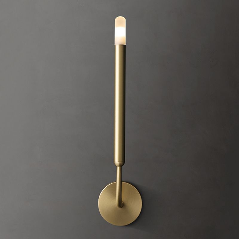 Linear Shade Metal Wall Sconce Modern Style 1 Light Wall Mount Light Fixture in Brass