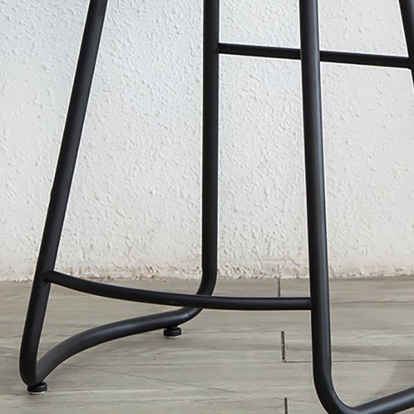 Modern Backless Armless Counter Stool Iron Bar Stool with Footrest