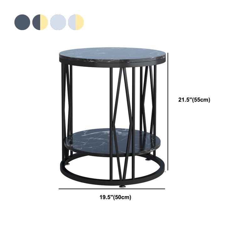 Industrial Nightstand Lower Shelf Accent Table Nightstand for Bedroom